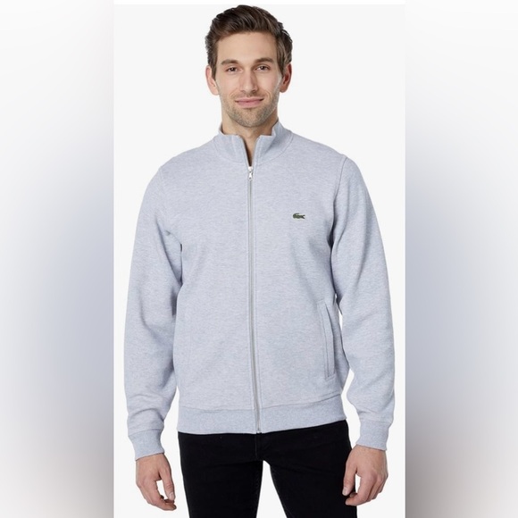 Lacoste MEN'S ZIP-UP HIGH-NECK COTTON  SWEATER - Picture 11 of 12